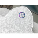 𝐋𝐎𝐔𝐈𝐒𝐕𝐔𝐈𝐓𝐓𝐎𝐍 M22055 White Colorful Gold Buckle This CAPUCINES Medium Handbag